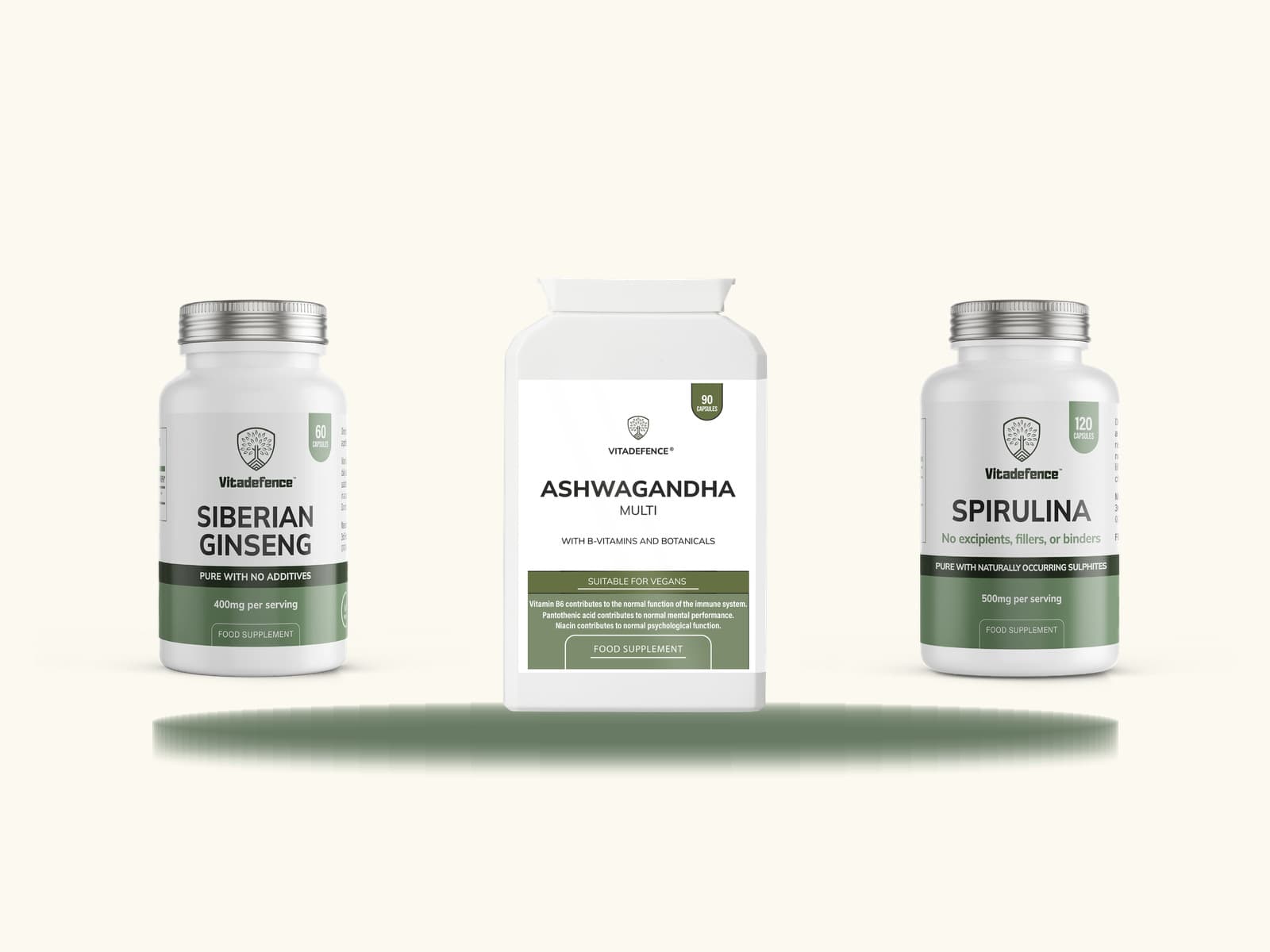 Botanical Trio — Siberian Ginseng, Ashwagandha Multi, Spirulina